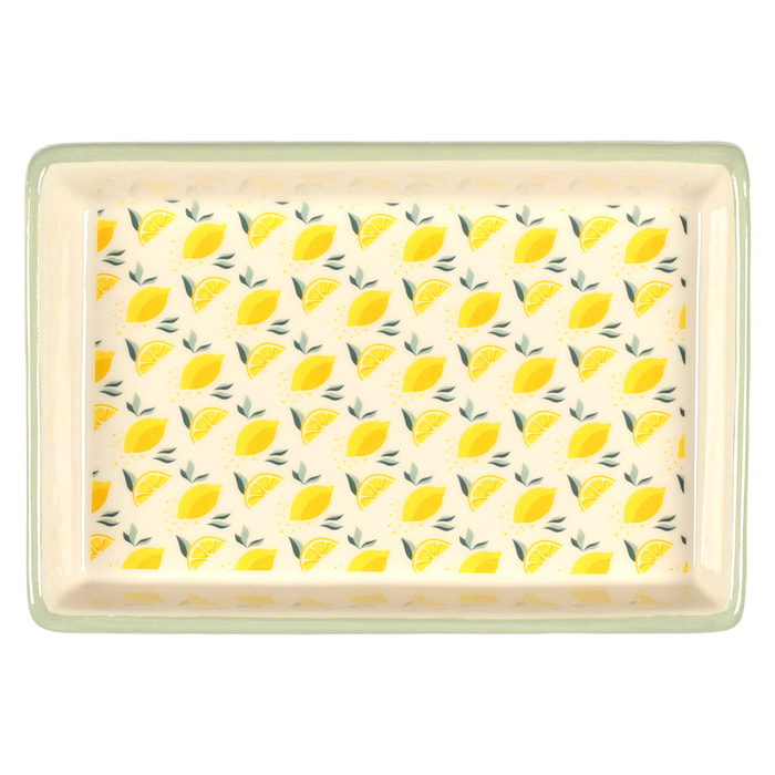 Vide-Poche - HOME DECO FACTORY - Naples - Céramique - Jaune et Blanc
