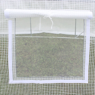 Plásticos para Invernaderos 3x2x2 m Cubierta de Repuesto para Invernadero de Polietileno con 6 Ventanas y Puerta Enrollable Protección de Plantas para Jardín Blanco