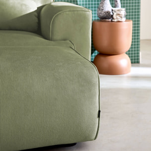 Pouf, repose-pieds pour canapé 3 places Wallas velours côtelé WALLAS