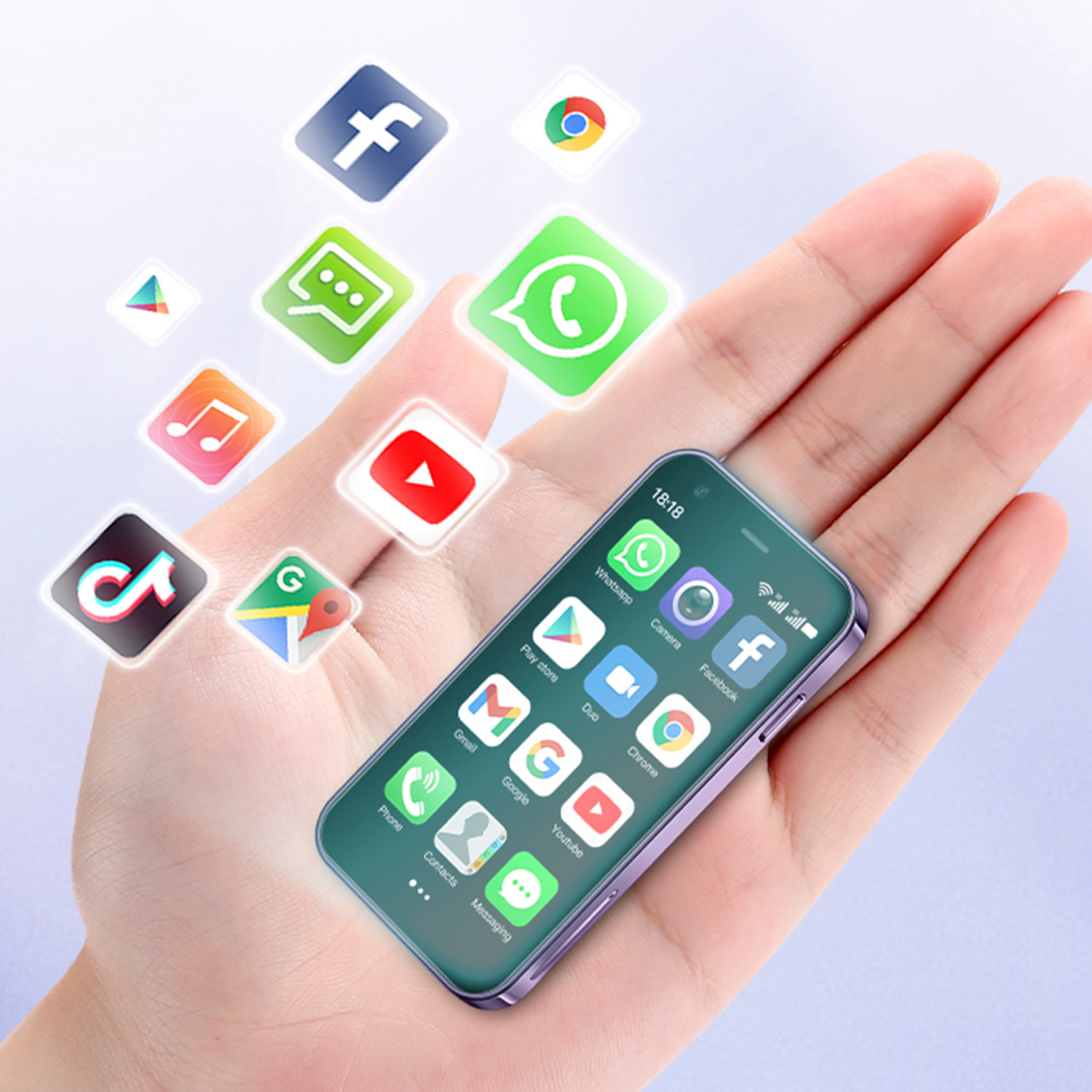 Mini smartphone XS15 3G, Android 8.1, 2 GB RAM + 16 GB. Schermo da 3''. Doppia scheda SIM.