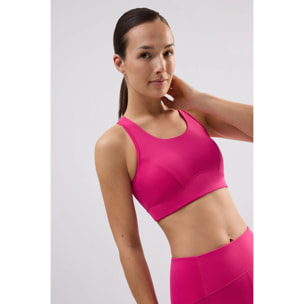 Reggiseno sportivo a sostegno medio con imbottitura rimovibile in fucsia