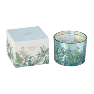 J-Line bougie parfumée Walk In The Woods - Woody Blush - verre -bleu - small - 30H