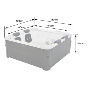 Spa rigide connecté carré 180cm OSLO AERO PLUS - 6 places