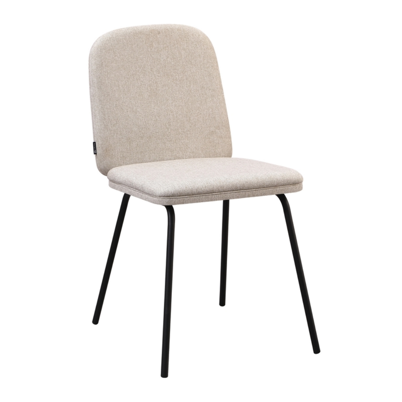 Set 2 sedie in tessuto beige con gambe nere in metallo - Karen