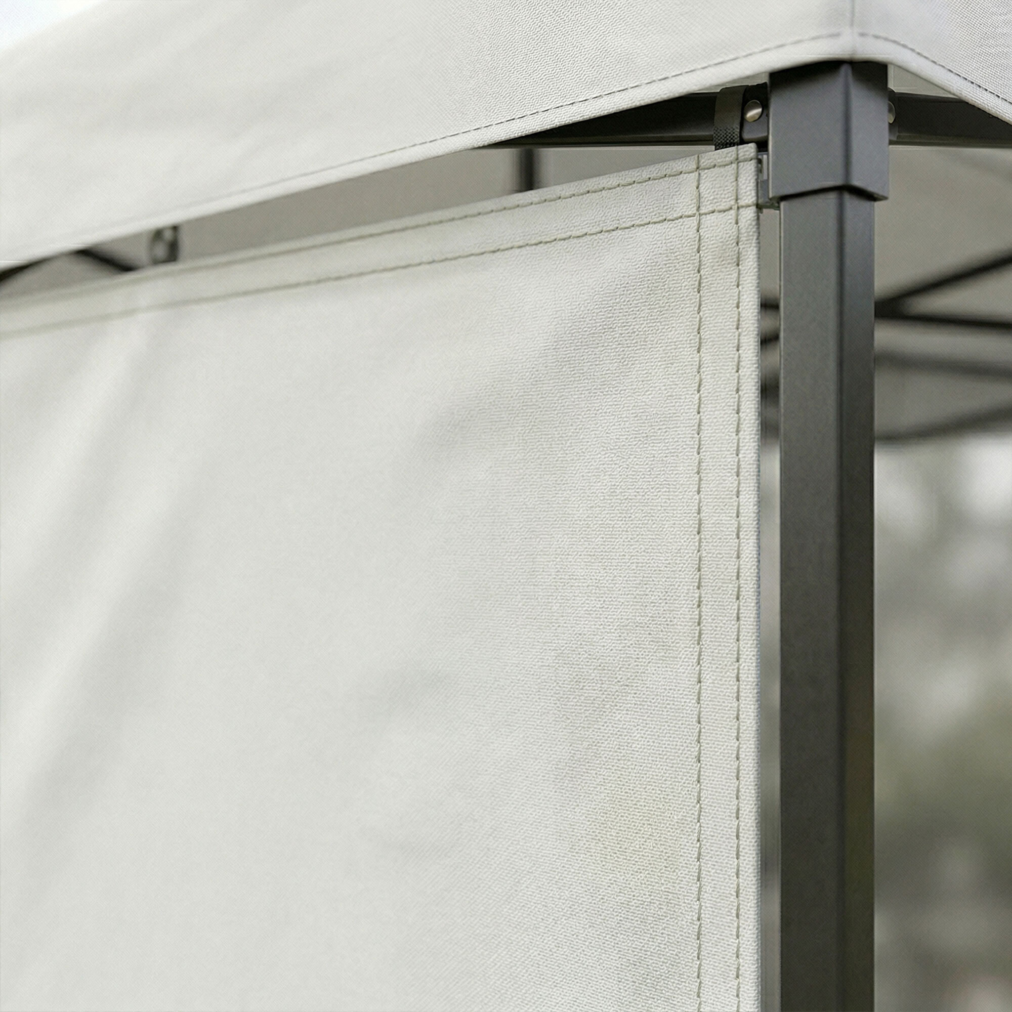 Telo laterale per gazebo da giardino. Telo di ricambio in PVC con velcro. Colore Bianco 300X200H cm