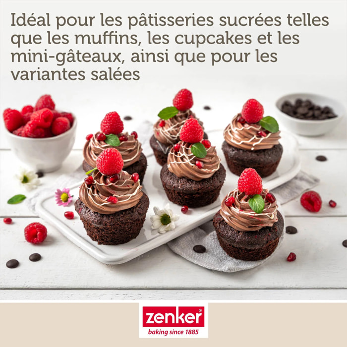 Moule à muffins 12 empreintes 38 x 26 cm Zenker Perfect Black