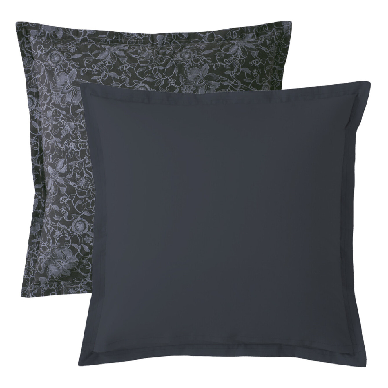 Taie d'oreiller percale de coton imprimé bleu Reve noir nocturne
