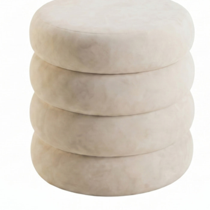 Pouf Contenitore Rotondo in Velluto con Coperchio, Seduta Imbottita con Vano Contenitore Salvaspazio dallo Stile Elegante per Soggiorno, Camera da Letto e Ingresso