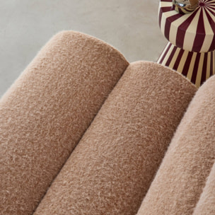 Chauffeuse tissu effet alpaca beige 1 place - L 81 x P 99 x H 75cm - Nova