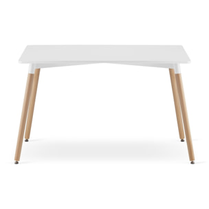 Tavolo da pranzo ADRIA scandinavo bianco e faggio 120x80 cm