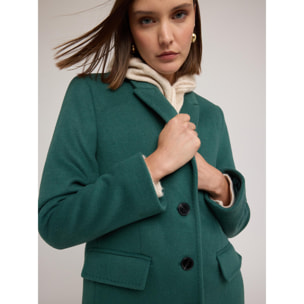 Motivi - Cappotto in misto lana ammagliato - Verde