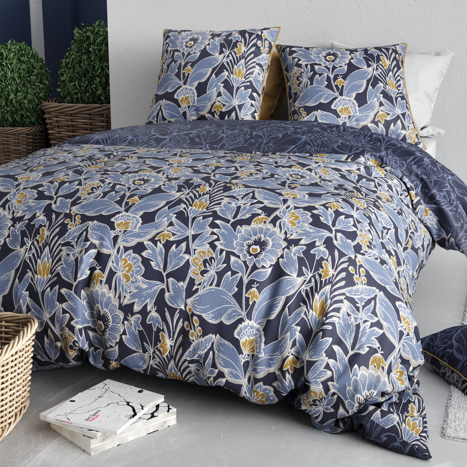 Parure housse de couette 3pcs 100% coton 57 fils penelope