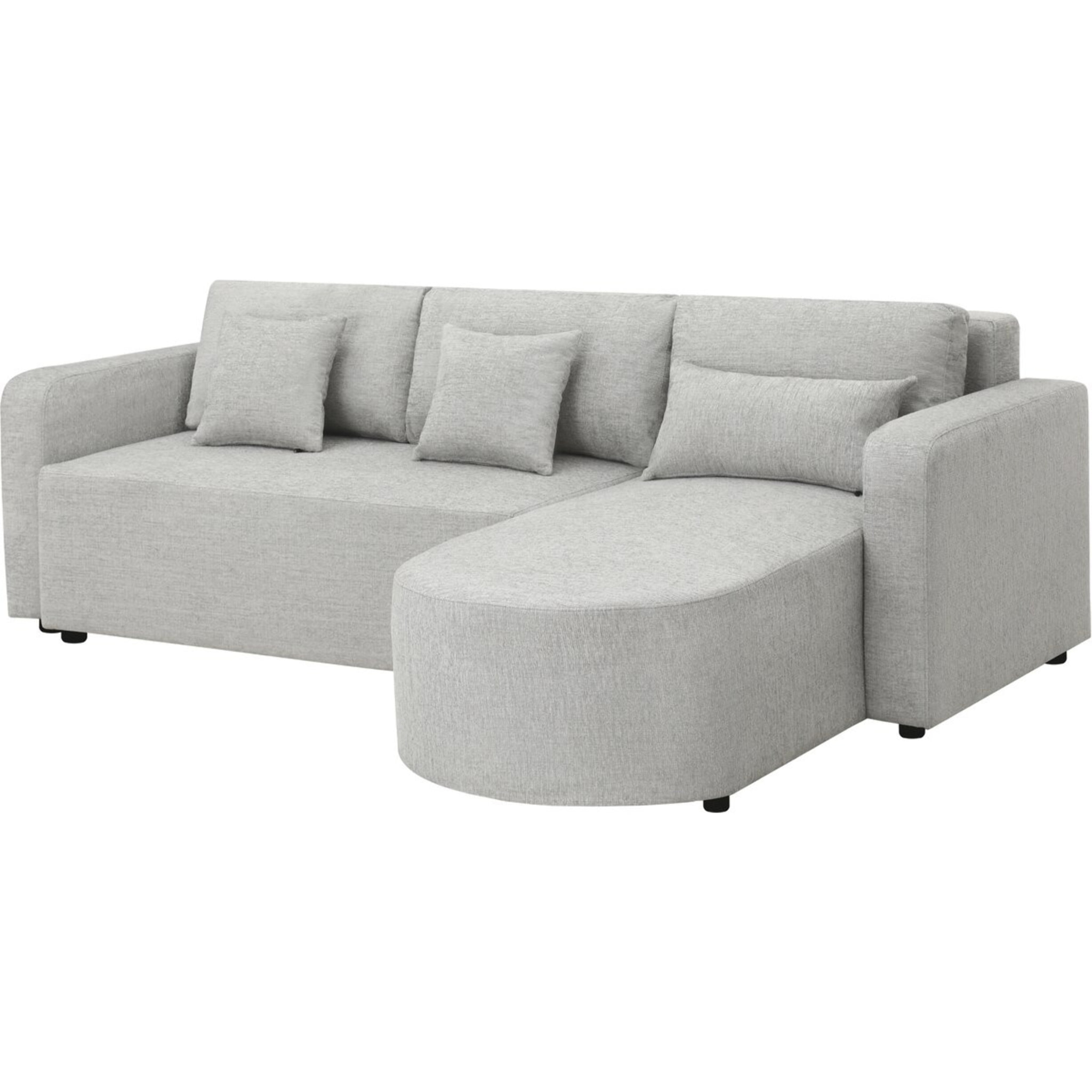 Canapé d'angle convertible et reversible en tissu "Charles" - 3 places - Gris