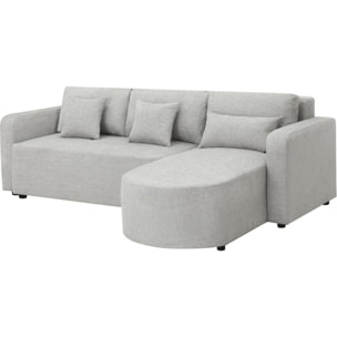 Canapé d'angle convertible et reversible en tissu "Charles" - 3 places - Gris