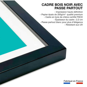 Affiche  coeur à prendre Affiche + cadre en bois - Noir