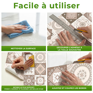 Stickers muraux - Sticker Mural Carrelage adhésif Cuisine Salle de Bain - 9 STICKERS CARREAUX DE CIMENT AZULEJOS ANIOLO