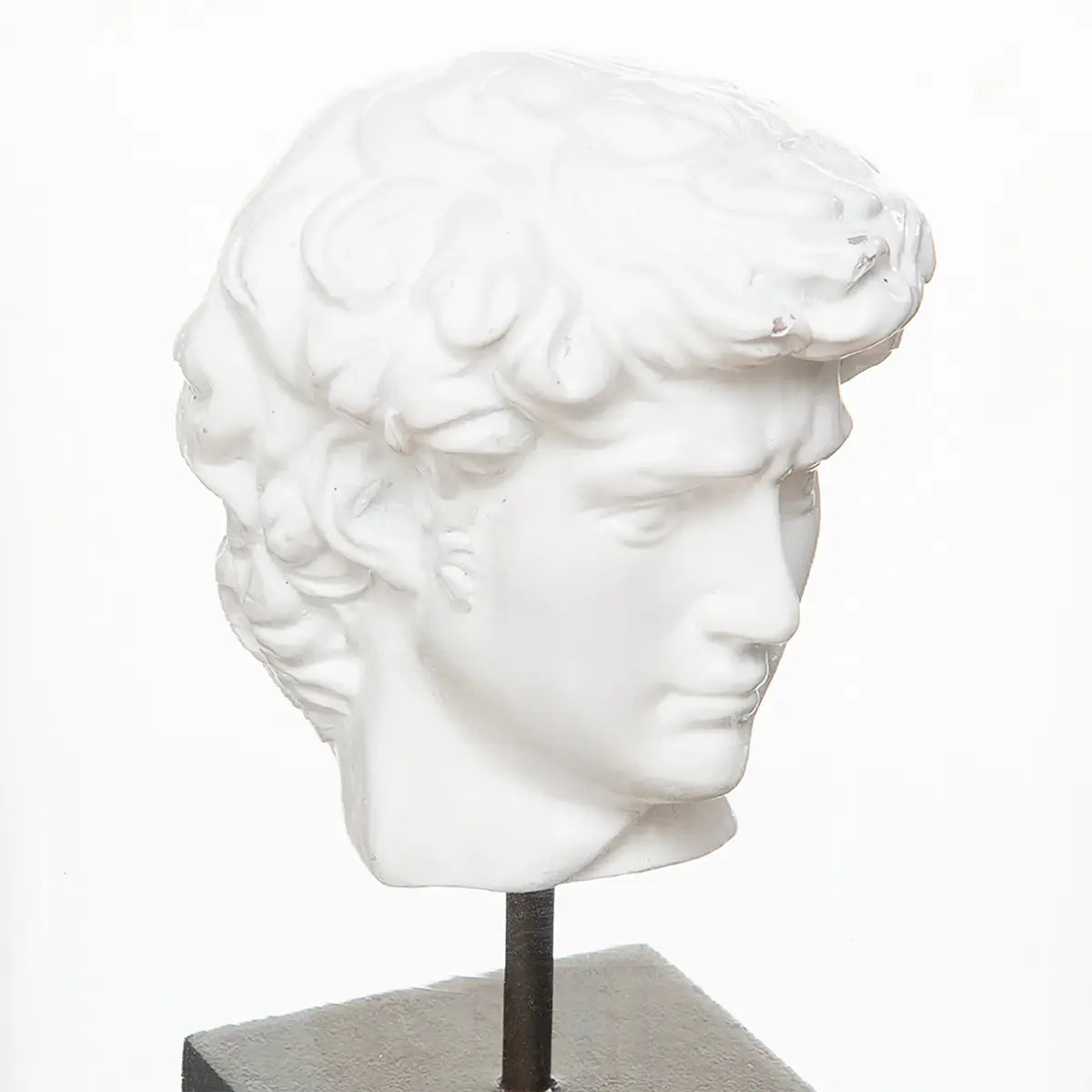 Cloche "David" - résine et verre - noir et blanc - H21 cm