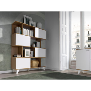 Estantería – Roble claro y blanco