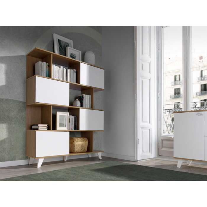 Estantería – Roble claro y blanco