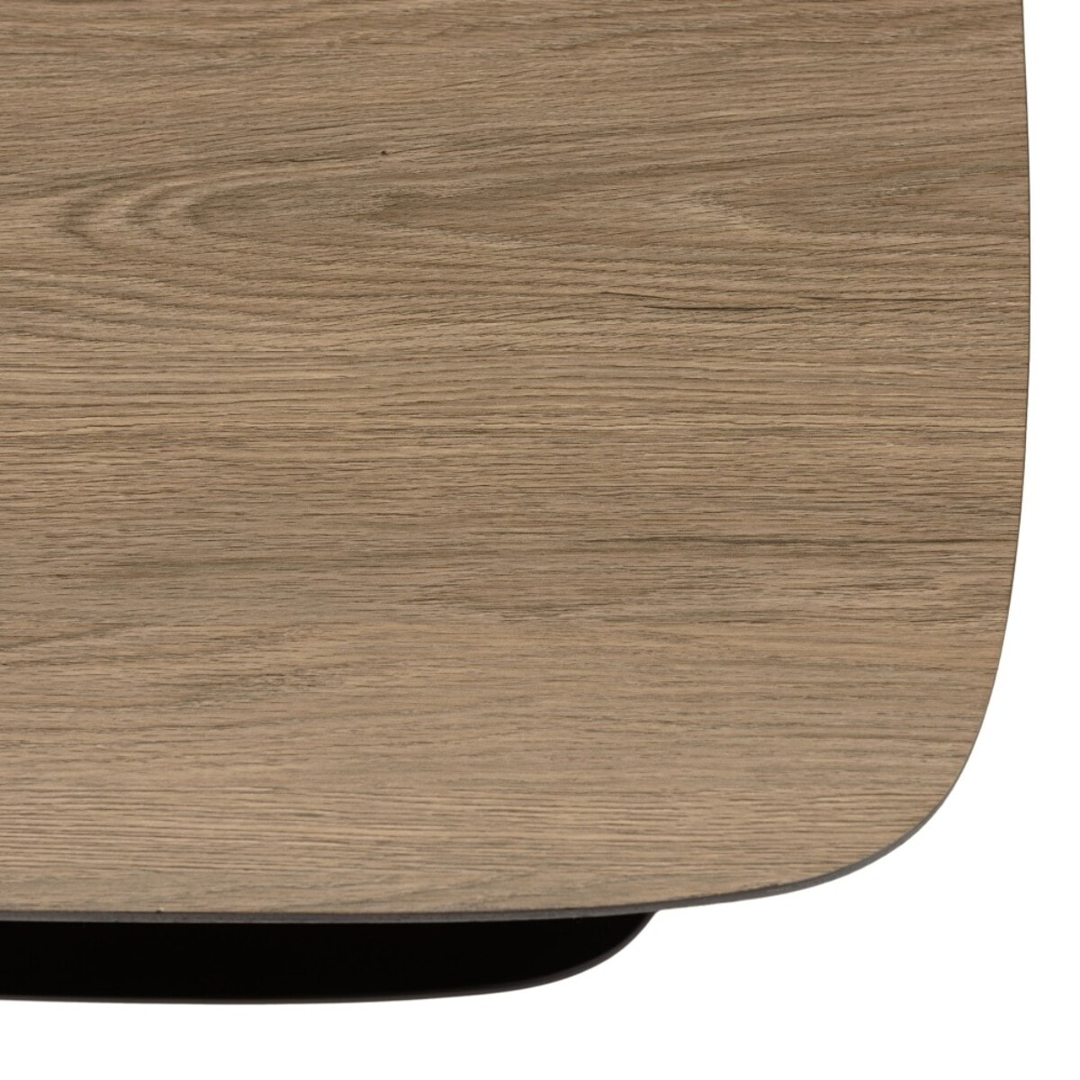 JULIA - Table basse 2 plateaux MM bi-matière mocha/noir pieds métal