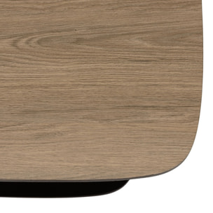 JULIA - Table basse 2 plateaux MM bi-matière mocha/noir pieds métal