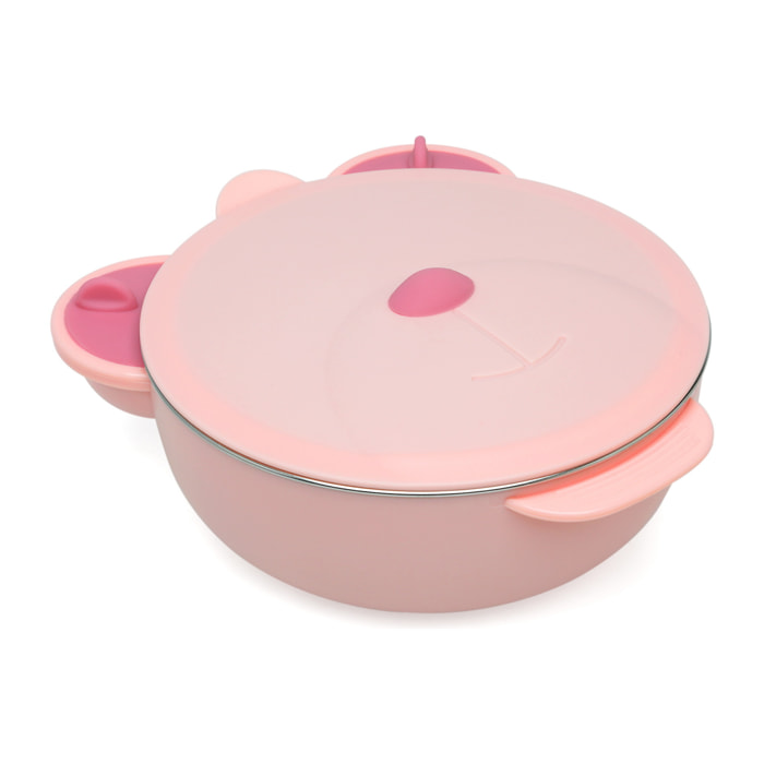 RECIPIENTE TÉRMICO PARA ALIMENTOS EN ACERO INOXIDABLE ROSA