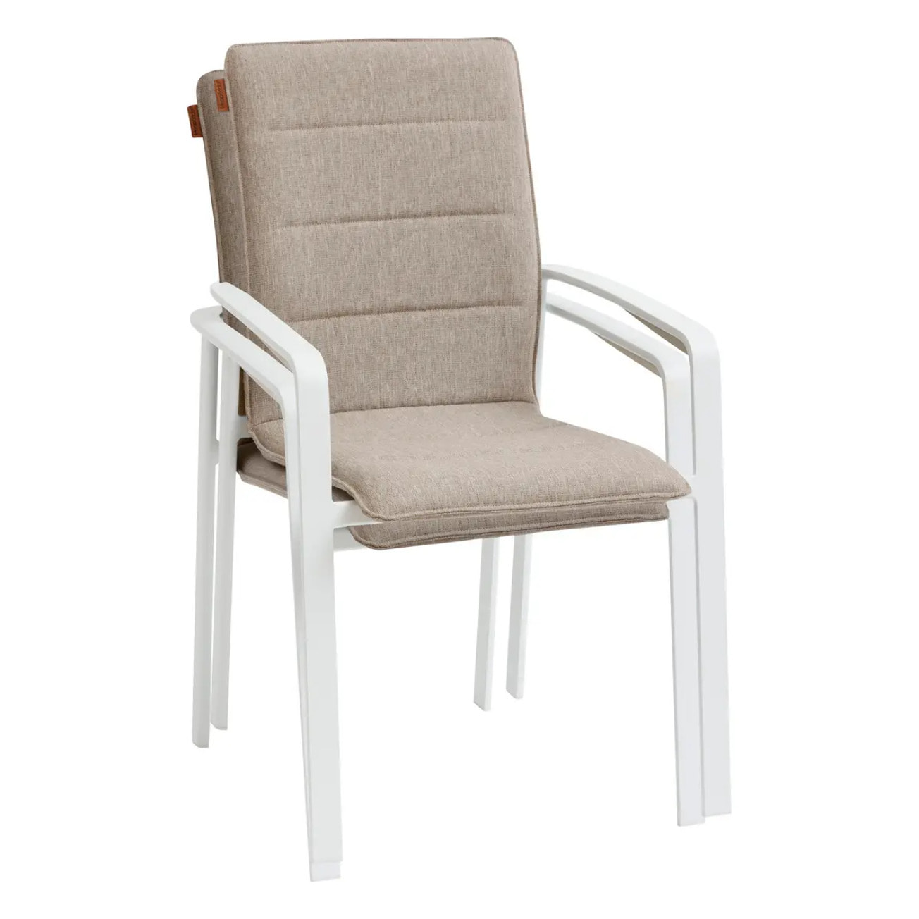 Fauteuil de jardin empilable "Diese" badiane & blanc en aluminium traité époxy