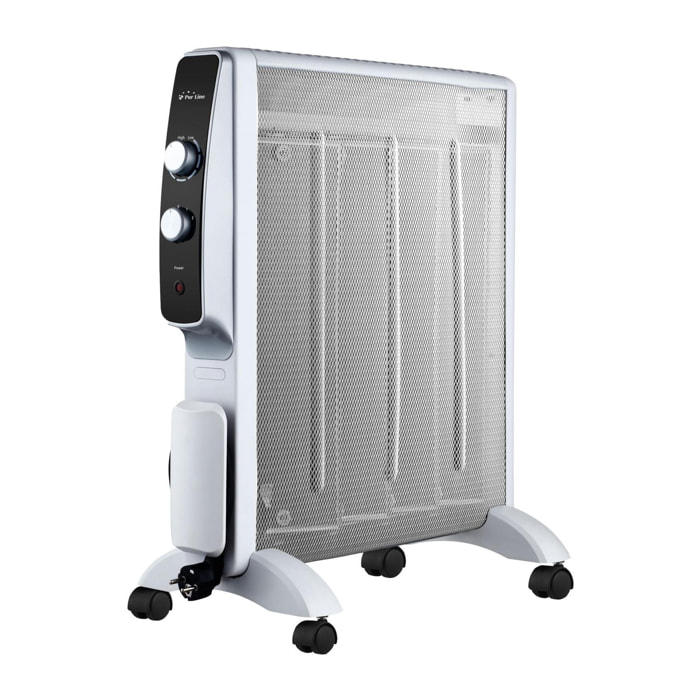Radiateur électrique Mica blanc 1500W faible consommation et thermostat 2000   W