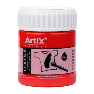 Pack 6 Uds. PINTURA TEXTIL ROJO 45 ml