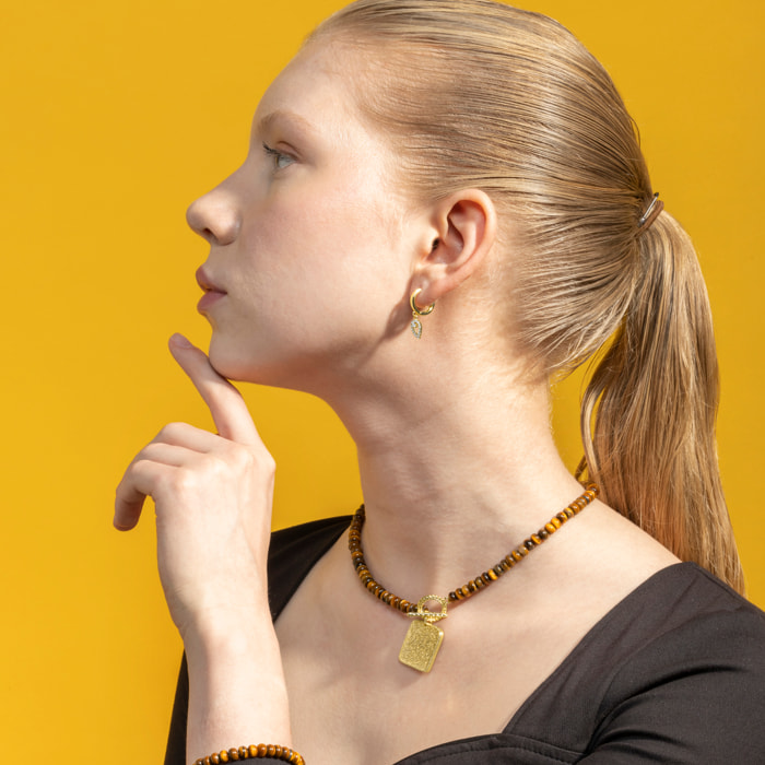 Pendientes de Circonita Brillante acabados en oro amarillo de 18k