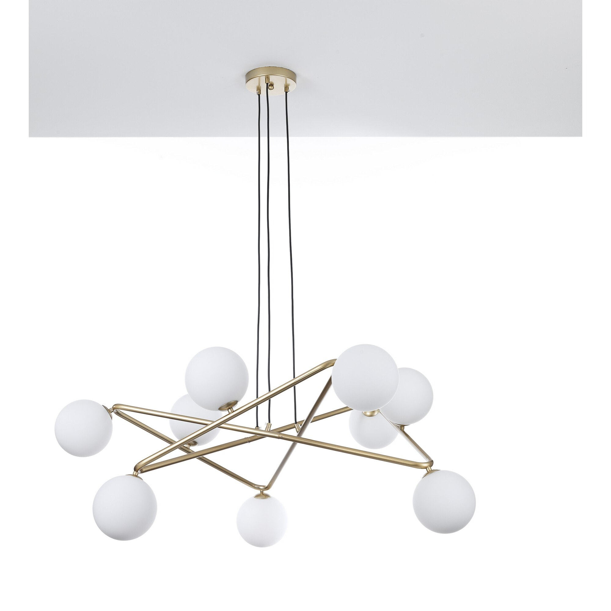 Suspension Tomasucci STAR, en acier et verre, blanc