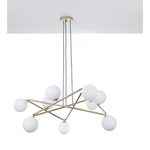 Suspension Tomasucci STAR, en acier et verre, blanc