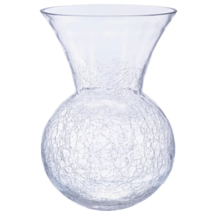 Vase boule - verre craquelé - H28 cm