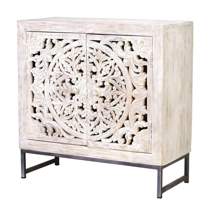 Mueble auxiliar - madera de mango - 81x80x35cm