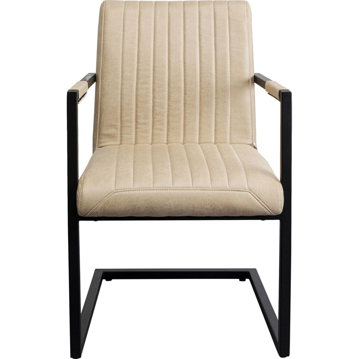 Chaise avec accoudoirs Cantilever Thamos beige Kare Design