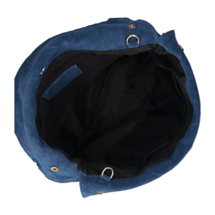 Borsa a spalla da donna Made in Italy - Modello Celeste Elite - Pelle scamosciata - 32.0 x 34.0 x 6.0 cm