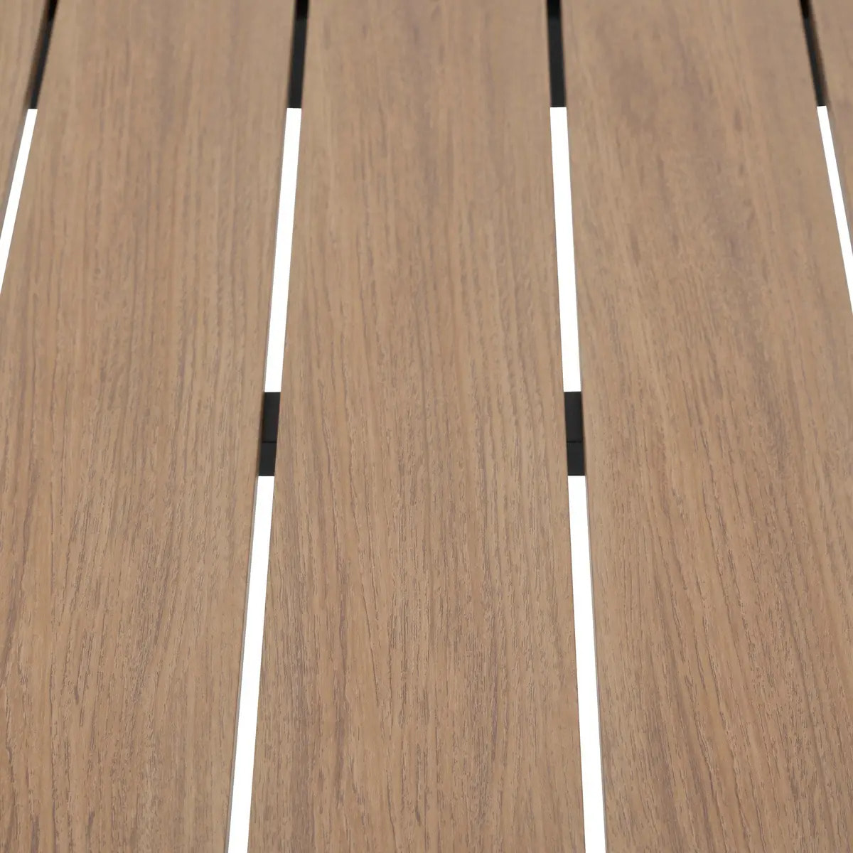 Table de jardin "Évasion" effet bois honey & graphite 2 places lates en aluminium