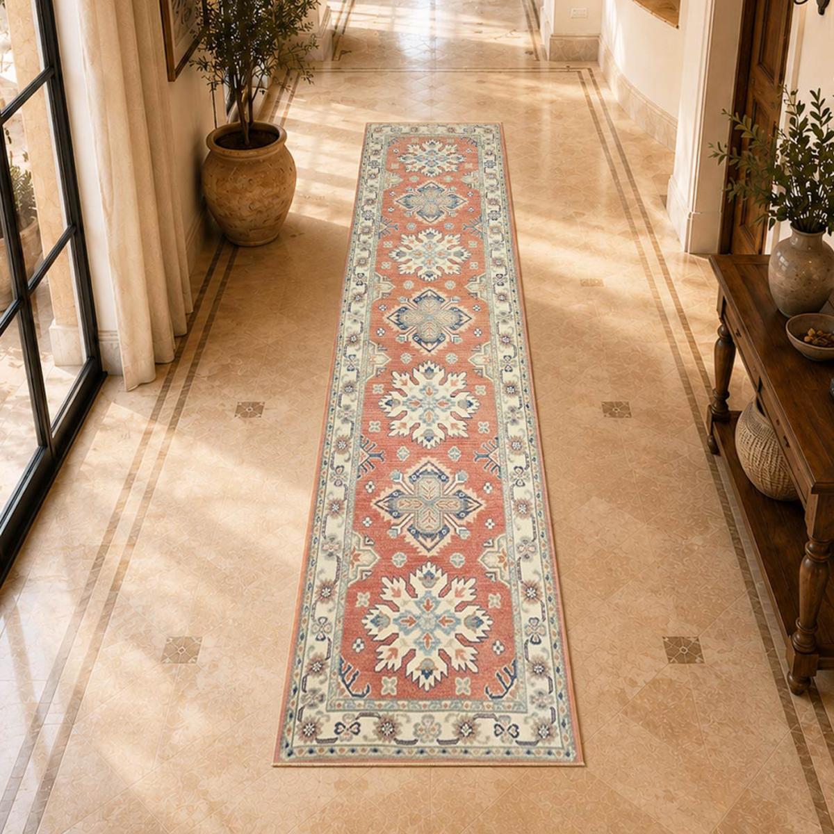 Tapis salon aux motifs géométriques, noué main, INEGE