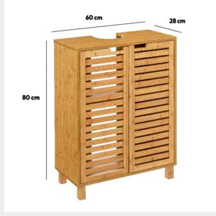 Meuble bas sous lavabo Bambou Sicela