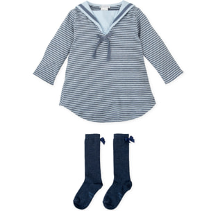 VESTIDO CON CALCETINES AZUL MARINO - Azul marino