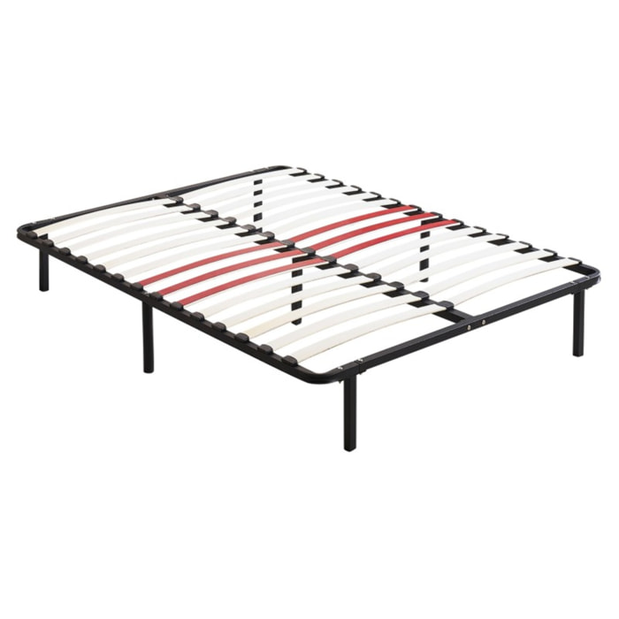 Sommier Orthosense | Cadre de lit métallique | Lattes flexibles | Zone de soutien au niveau des lombaires | 7 Pieds Inclus |