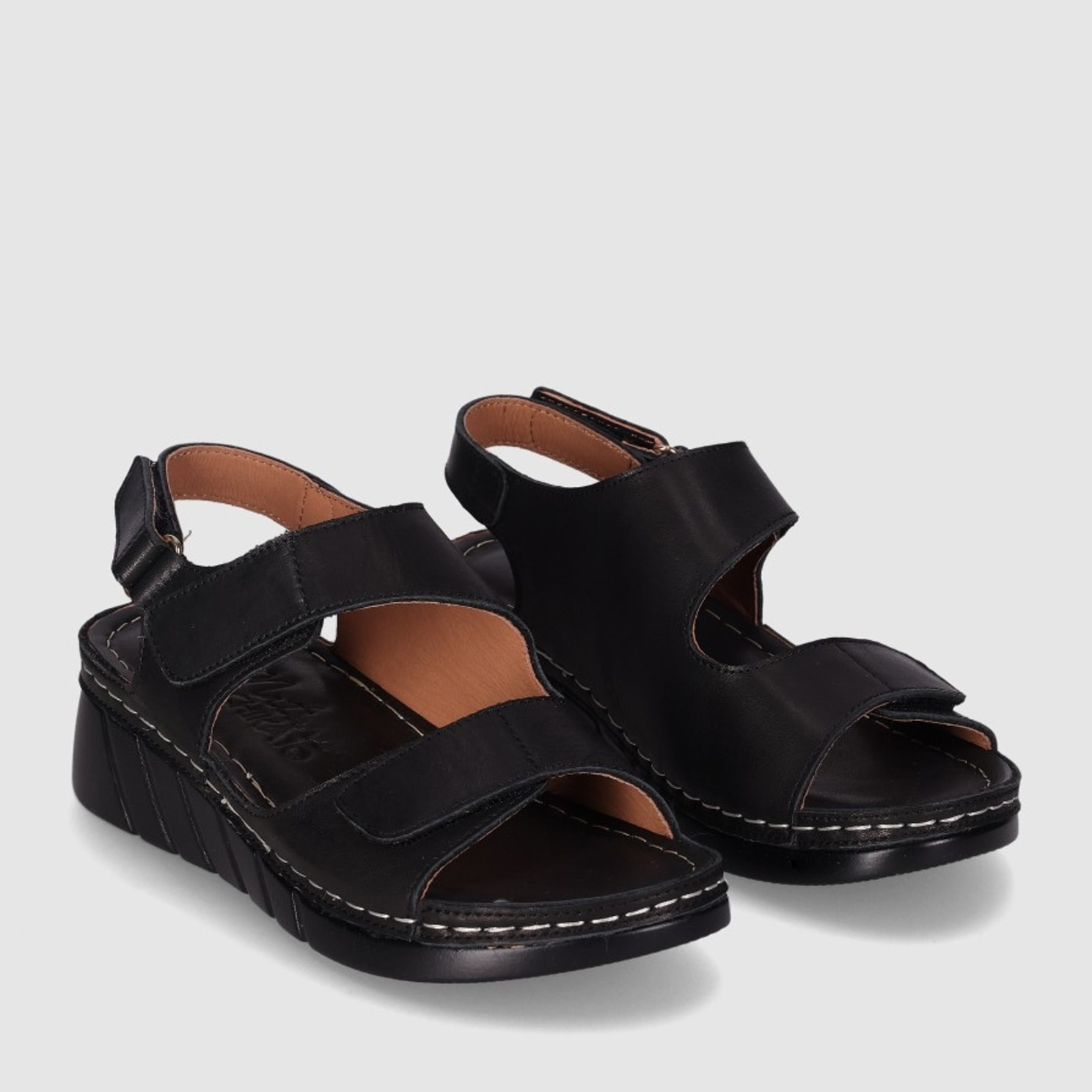 Sandalias de Piel - Negro - Tacón: 3 cm