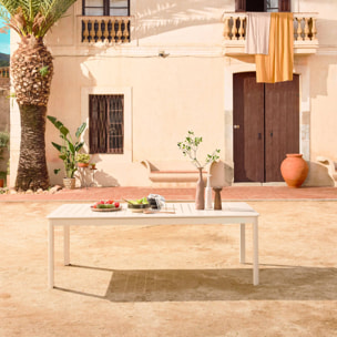 Table de jardin beige SEATTLE extensible aluminium. 10 places. 227 / 290 x 100 x 75 cm