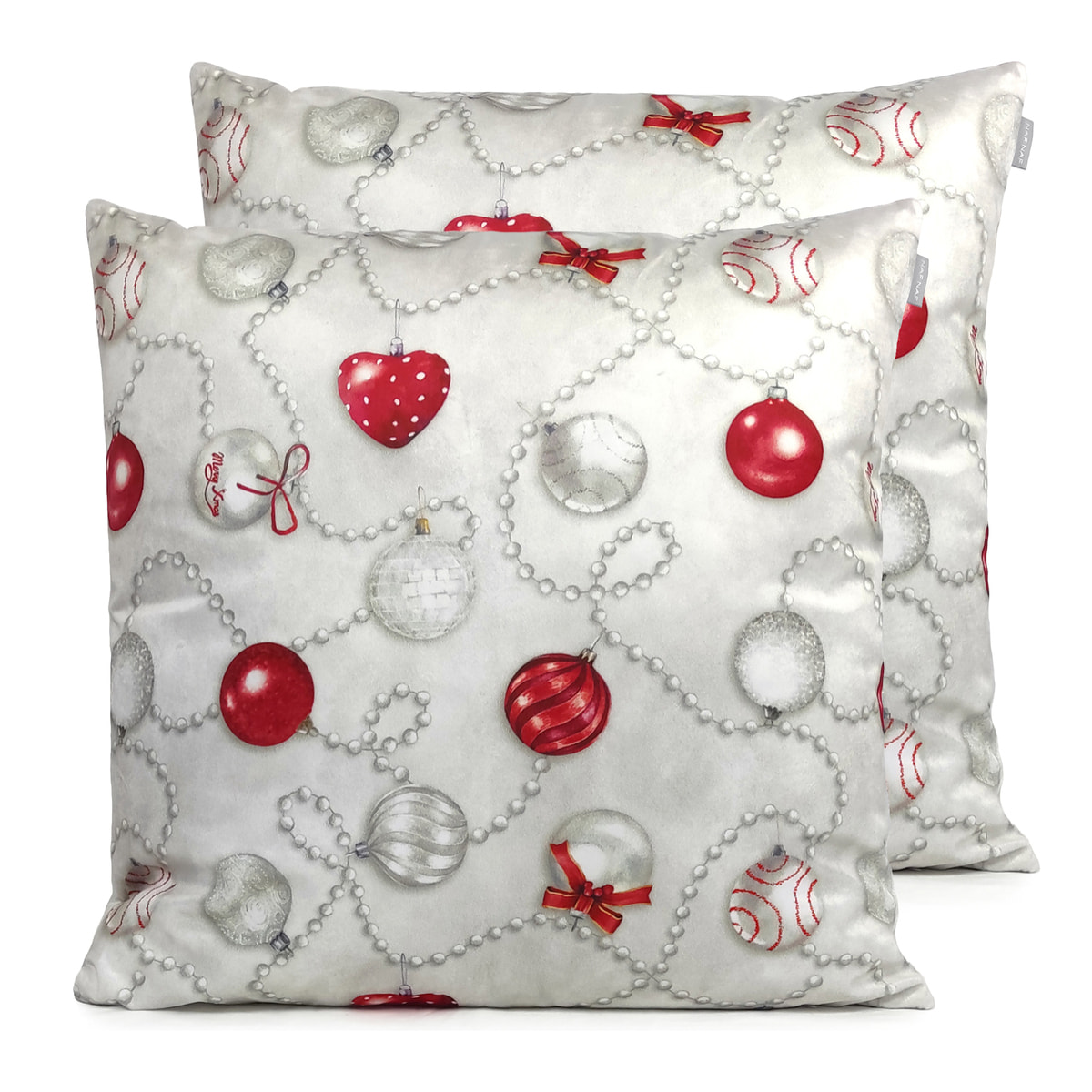 Lot de 2 housses de coussin en velour de Noël XMAS DAYS 60x60 cm