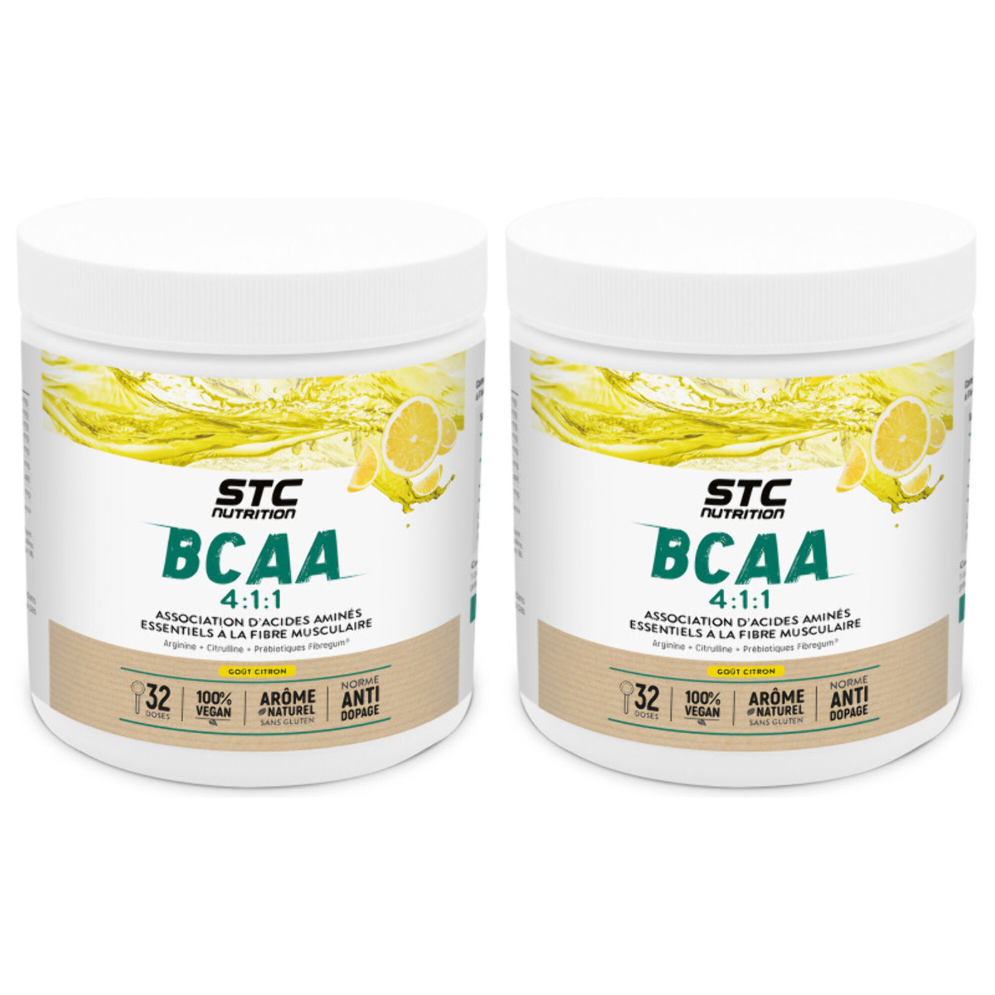 STC NUTRITION - BCAA 4 : 1 : 1 - Favorise un meilleur développement musculaire & une meilleure récupération - Résistance à la fatigue - Ratio optimal Leucine, Valine, Isoleucine - Lot de 2