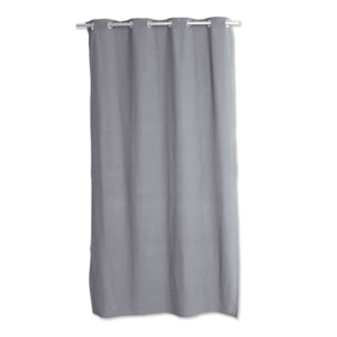 Rideau en coton recyclé  - Effet chiné - Gris clair