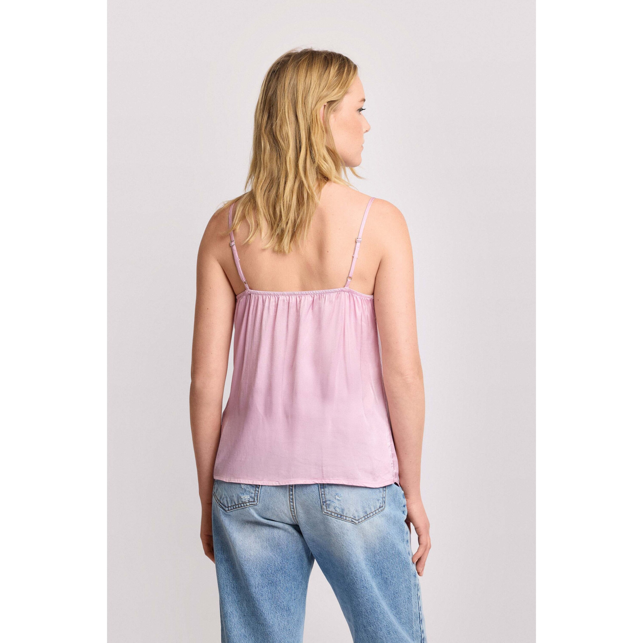 Kocca - Top viscosa con spalline sottili Donna, Tinta unita, Scollo a cuore