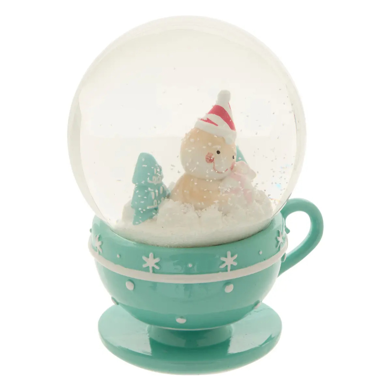 BOULE NEIGE MUG VERT 100MM
