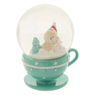 BOULE NEIGE MUG VERT 100MM