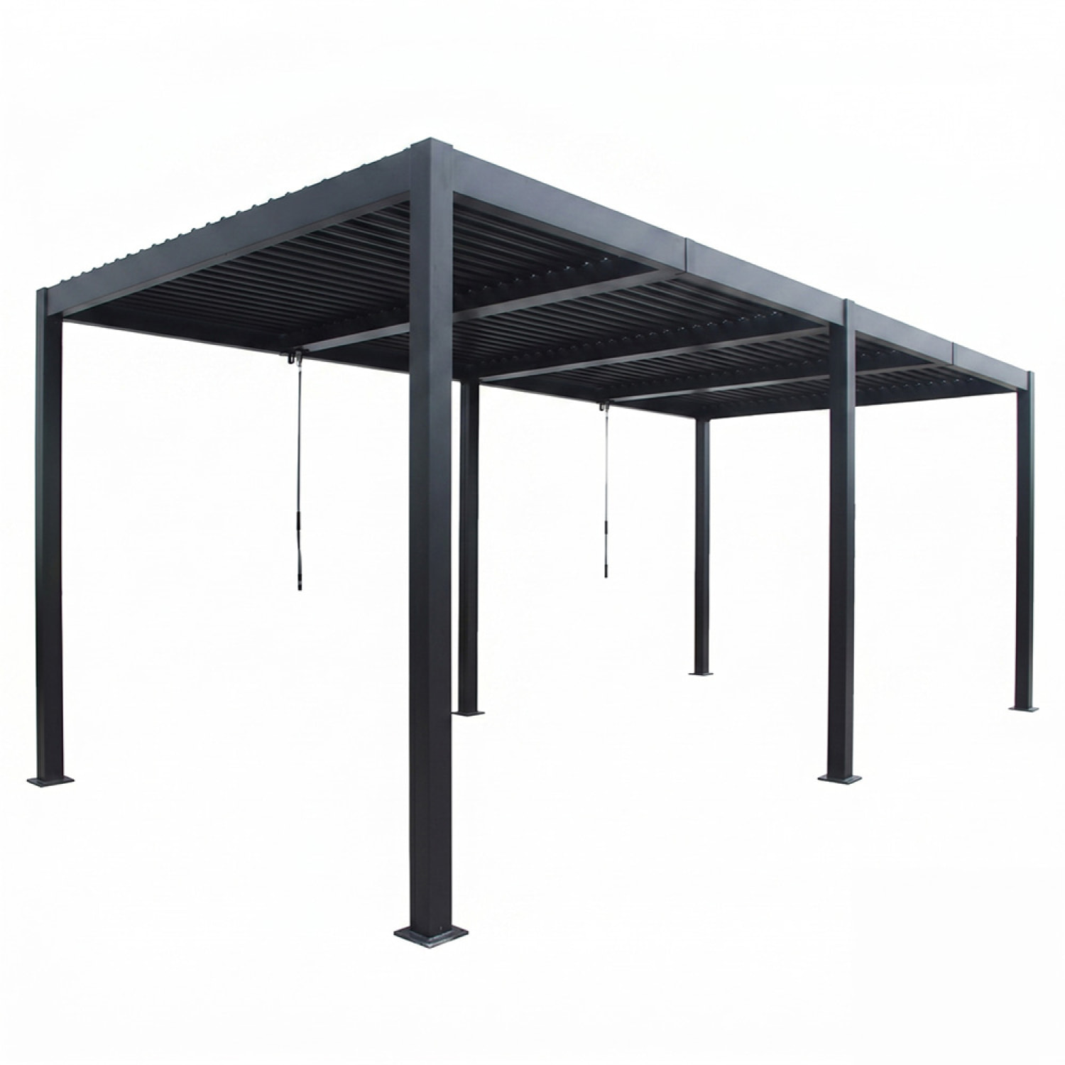 Pergola bioclimatique double 3x6 m noire ALIKI